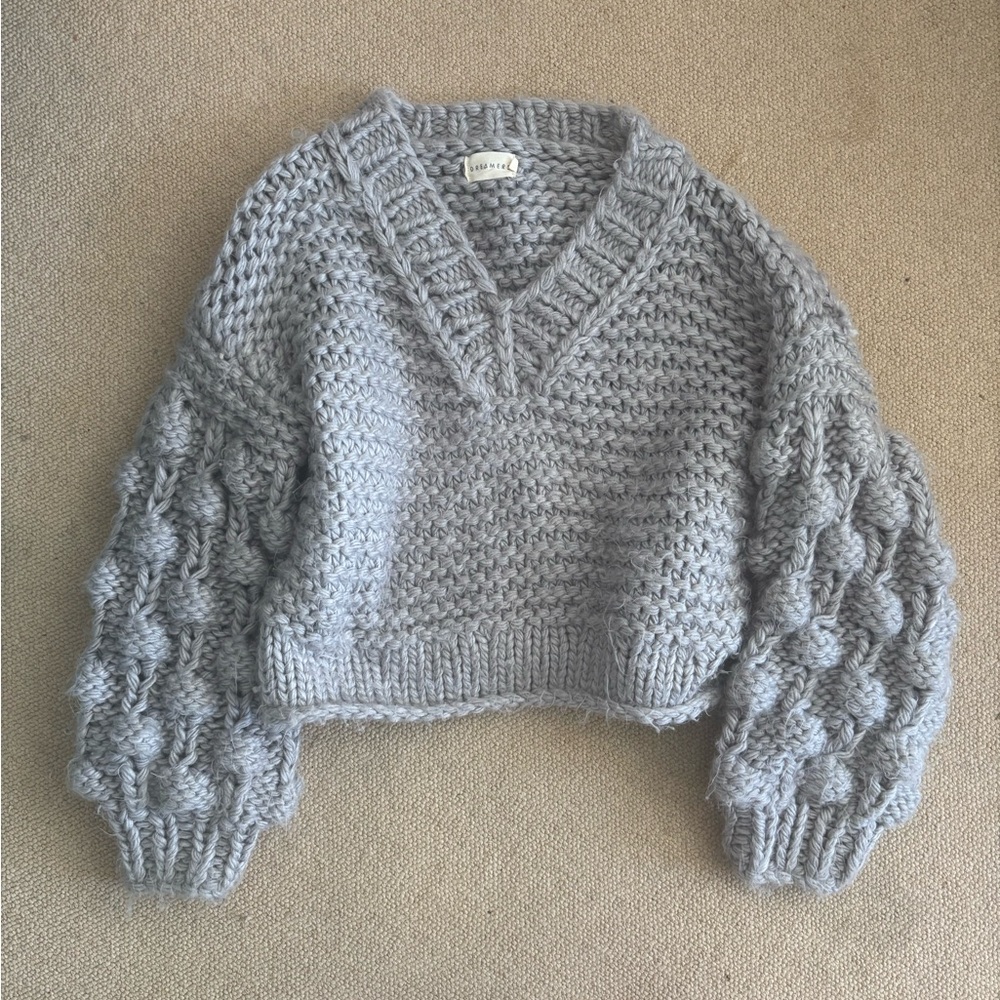 Dreamers Chunky Knit Sweater in Light Gray